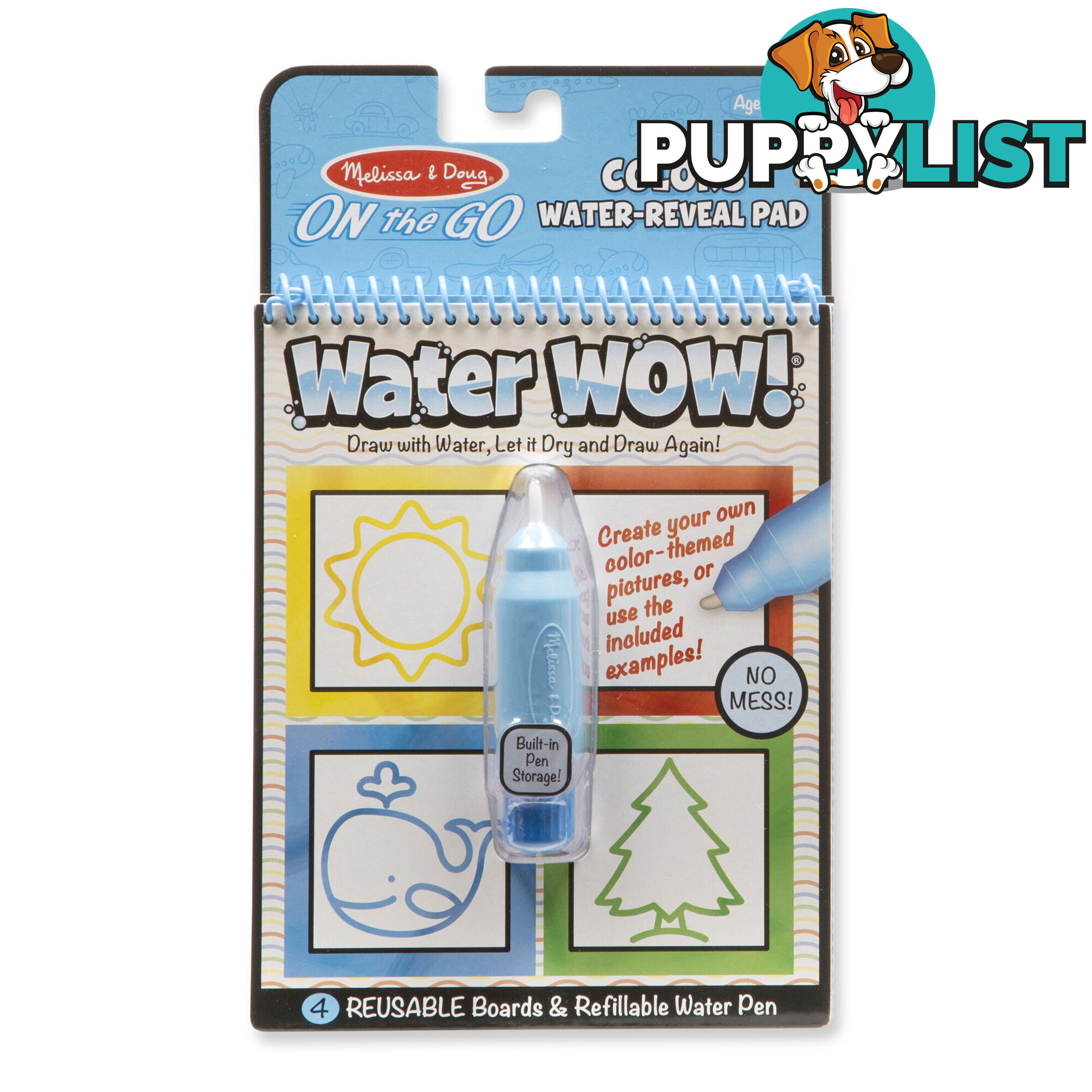 Melissa & Doug - Water Wow! - Colors & Shapes Water Reveal Pad - On The Go Travel Activity Mdmnd9444 - 0000772094443