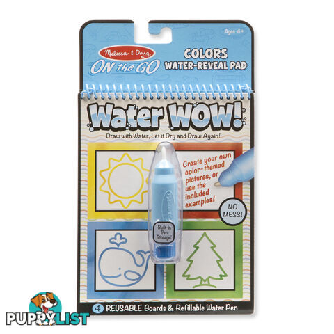 Melissa & Doug - Water Wow! - Colors & Shapes Water Reveal Pad - On The Go Travel Activity Mdmnd9444 - 0000772094443