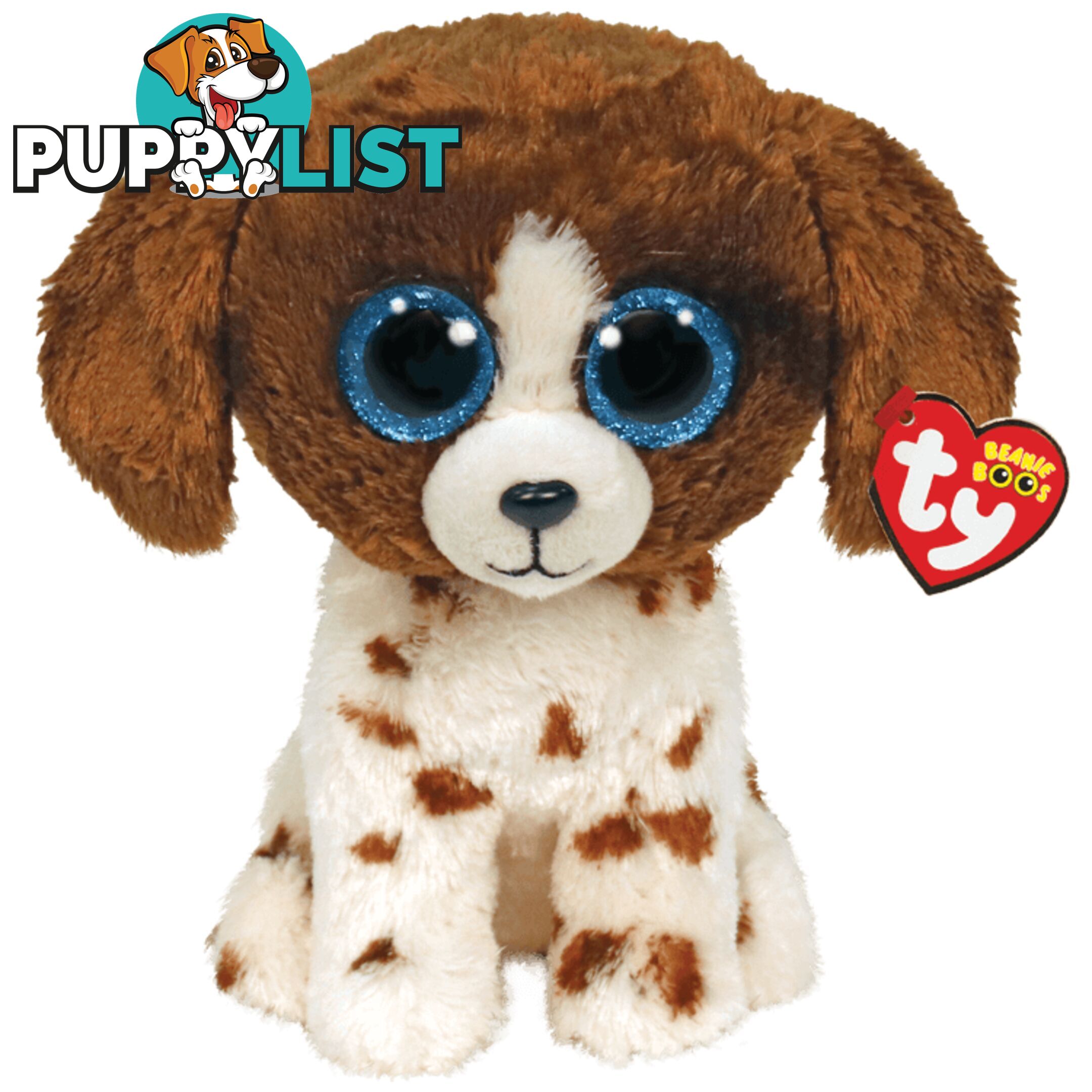 Ty Beanie Boos - Muddles - Brown And White Dog 15cm Small 36249 - 008421362493