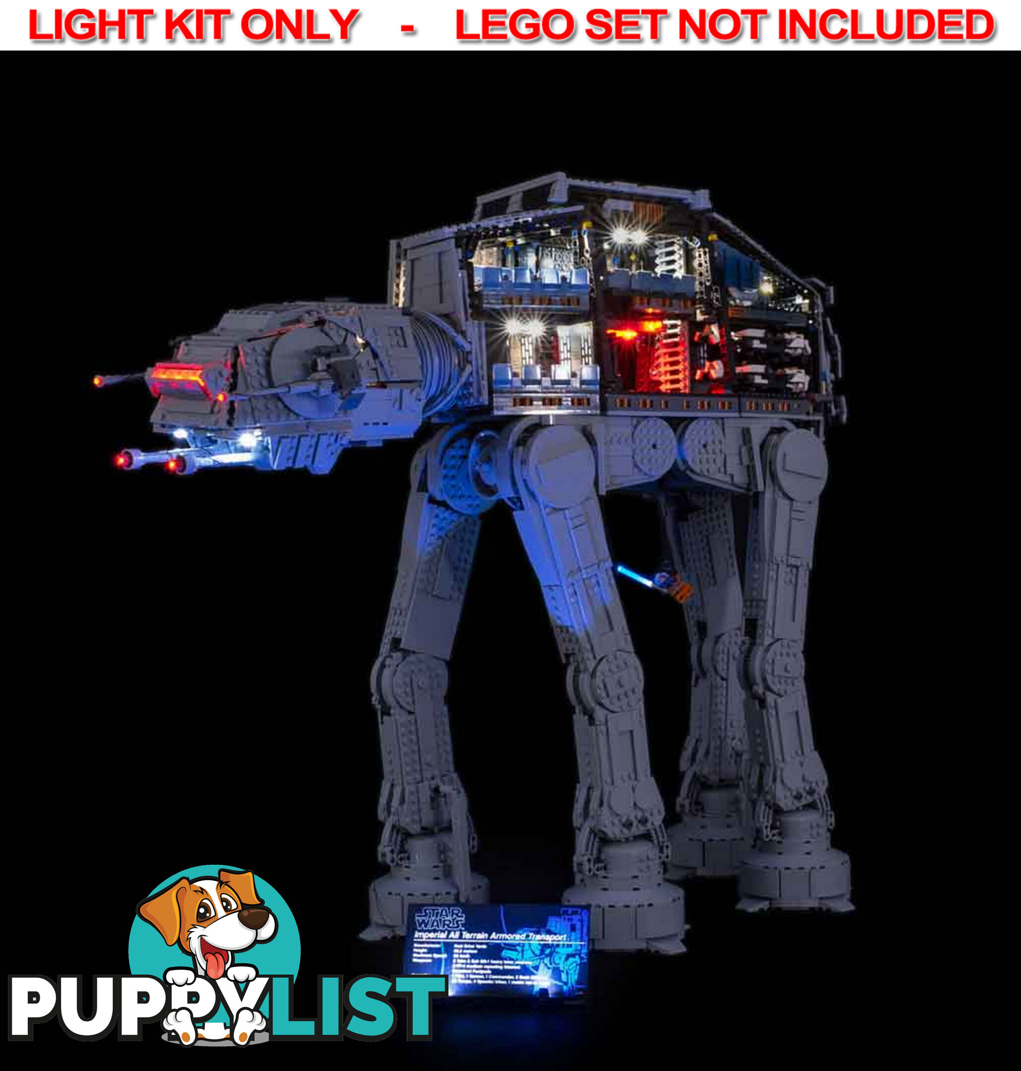 LIGHT KIT for LEGO UCS AT-AT 75313 - Light My Bricks - 793591188102