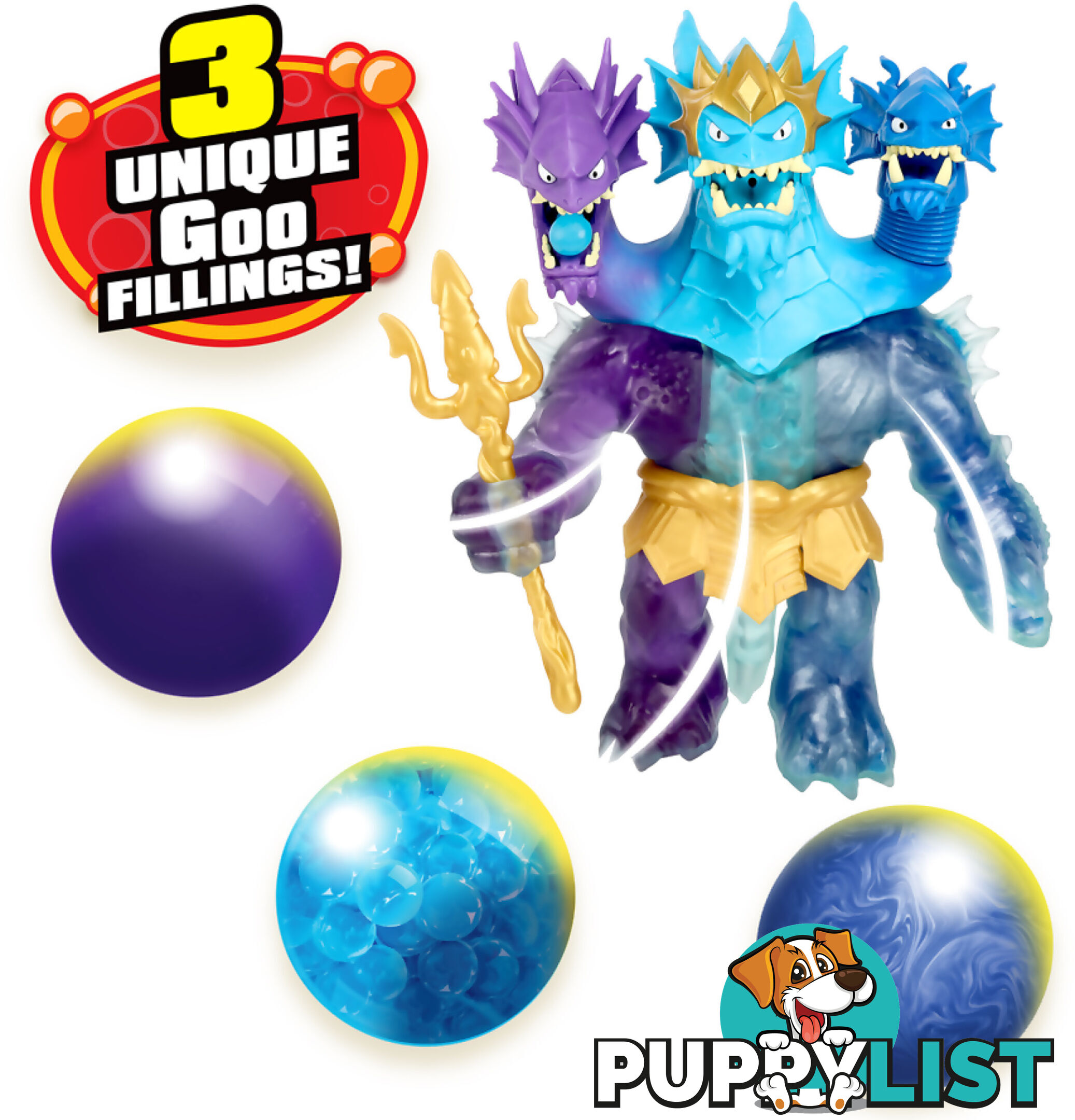 Heroes Of Goo Jit Zu -deep Goo Sea S9 Triple Goo Pack King Hydra - Mj42576 - 630996425763