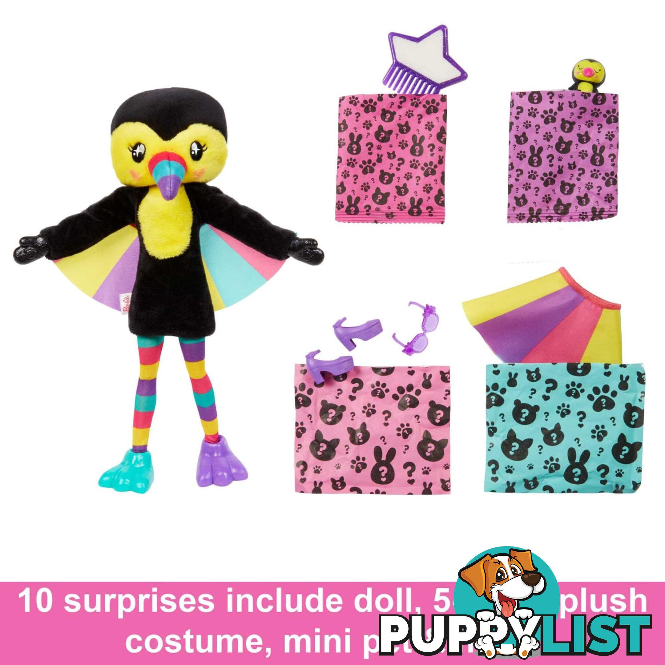 Barbie Cutie Reveal Doll And Accessories Jungle Series Toucan-themed Small Doll Set - Mahkr00 - 194735106967