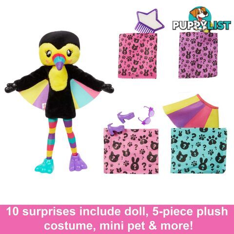 Barbie Cutie Reveal Doll And Accessories Jungle Series Toucan-themed Small Doll Set - Mahkr00 - 194735106967