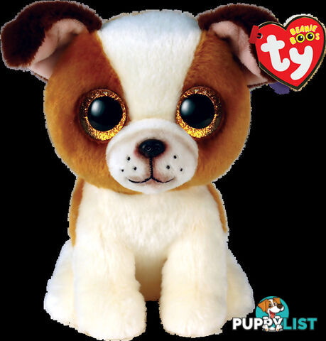 Ty - Beanie Boos - Hugo Brown And White Dog Small 15cm - Bg36396 - 008421363964