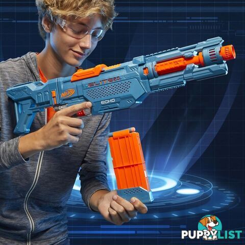 Nerf - Elite 2.0 Echo Cs-10 Blaster 24 Nerf Darts 10-dart Clip Removable Stock And Barrel Extension 4 Tactical Rails - Hasbro - Hbe95332210 - 630509944330