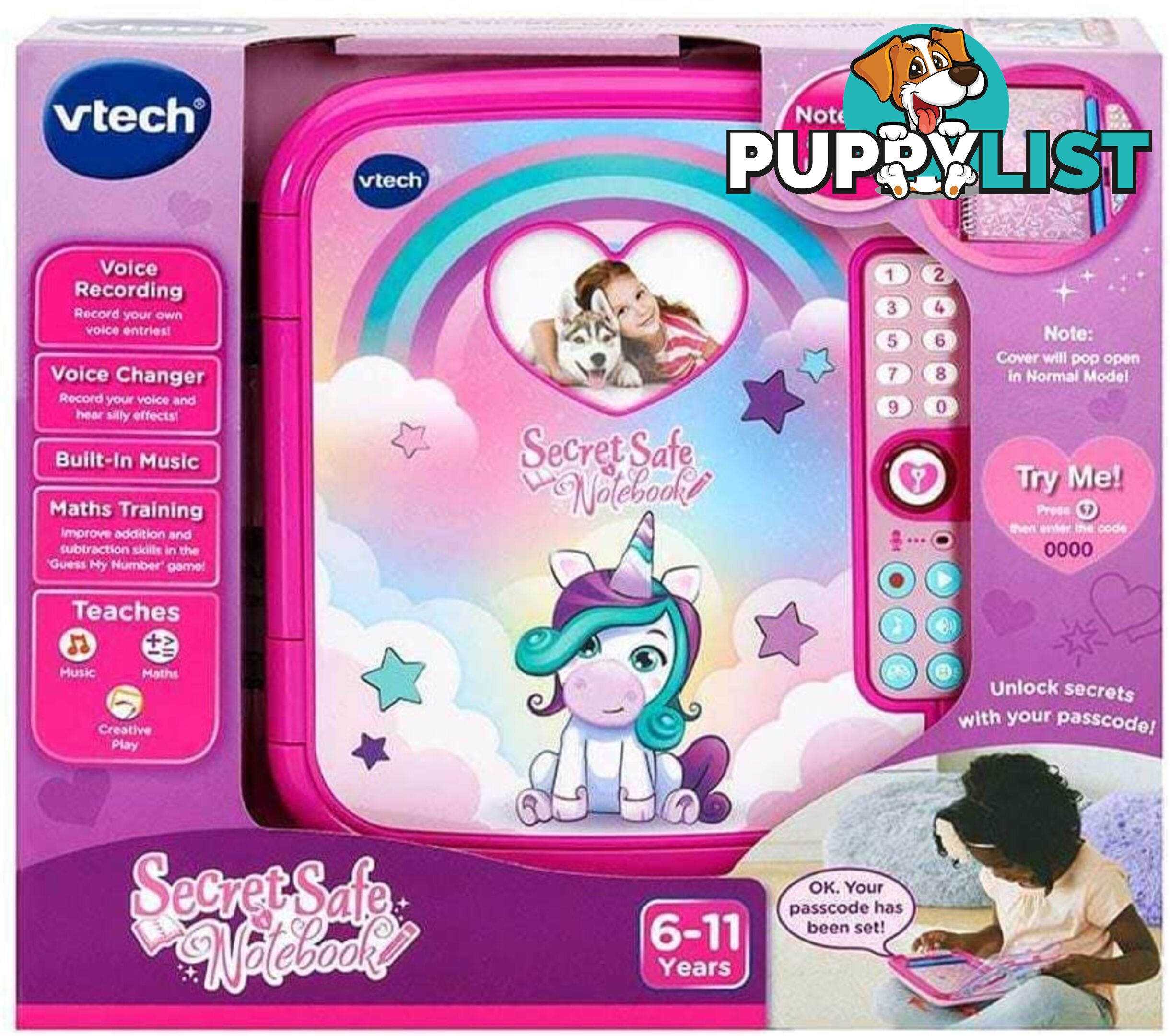 Leapfrog - Secret Safe Notebook - Electronic Educational Diary Pink - Vtech Tn80193003 - 3417761930038