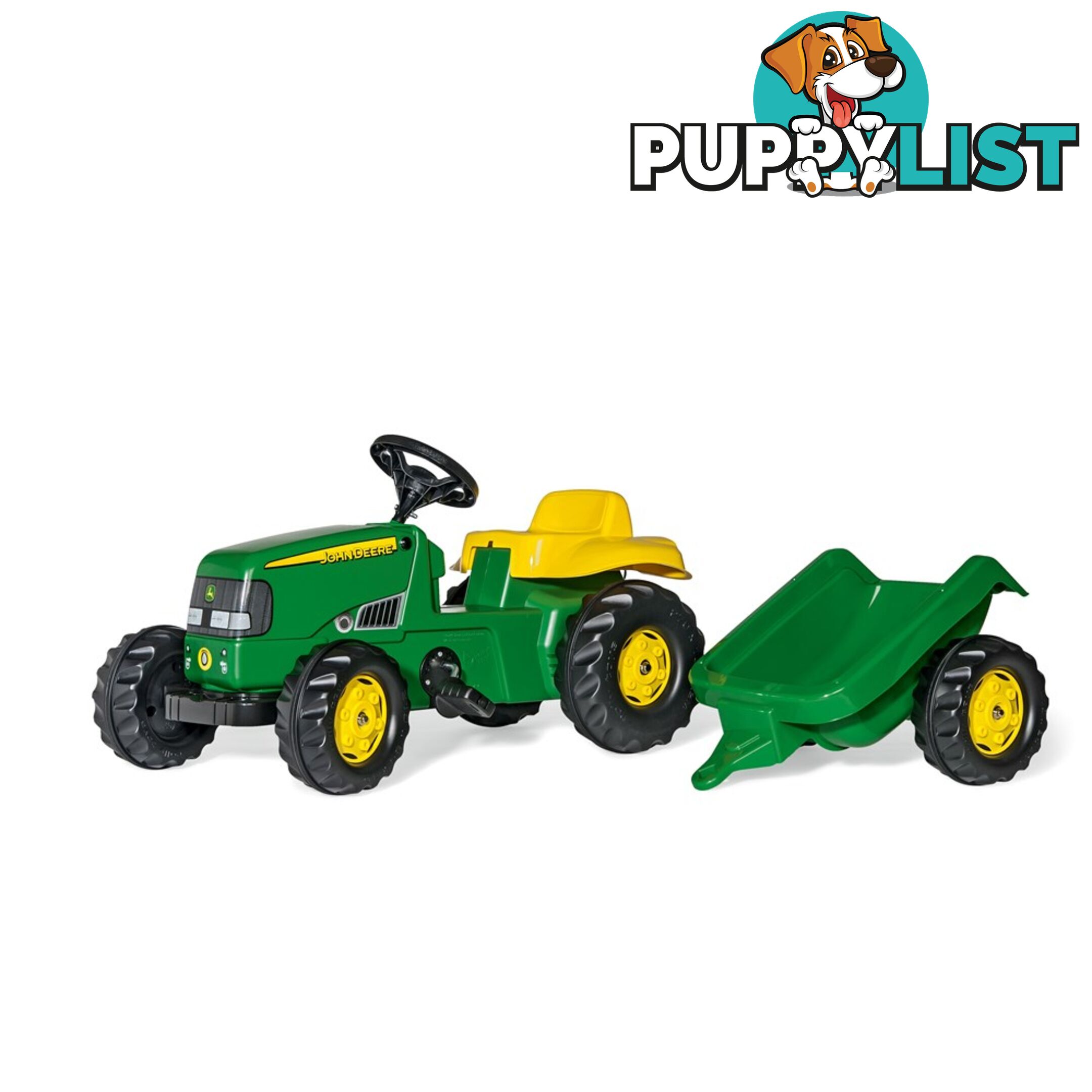 John Deere - Tomy Classic Ride On Tractor With Trailer - ROLLY KID - Lcrt012190 - 4006485012190