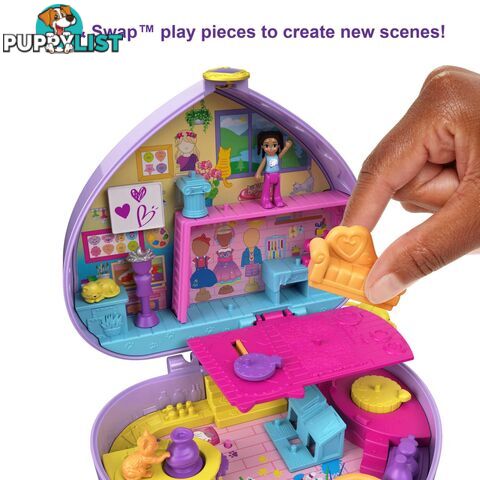 Polly Pocket - Art Studio Compact Starring Shaniâ„¢ Mattel - Mahgt15 - 194735057016