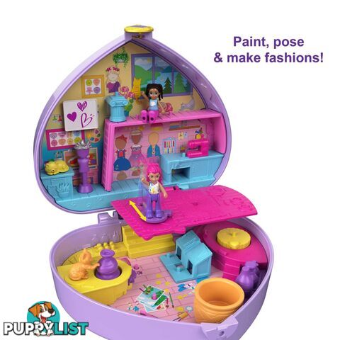 Polly Pocket - Art Studio Compact Starring Shaniâ„¢ Mattel - Mahgt15 - 194735057016