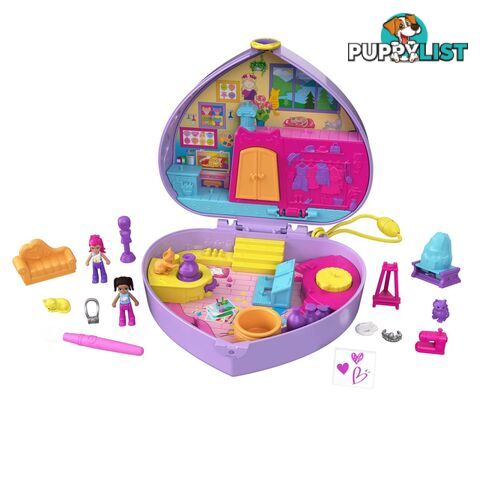 Polly Pocket - Art Studio Compact Starring Shaniâ„¢ Mattel - Mahgt15 - 194735057016