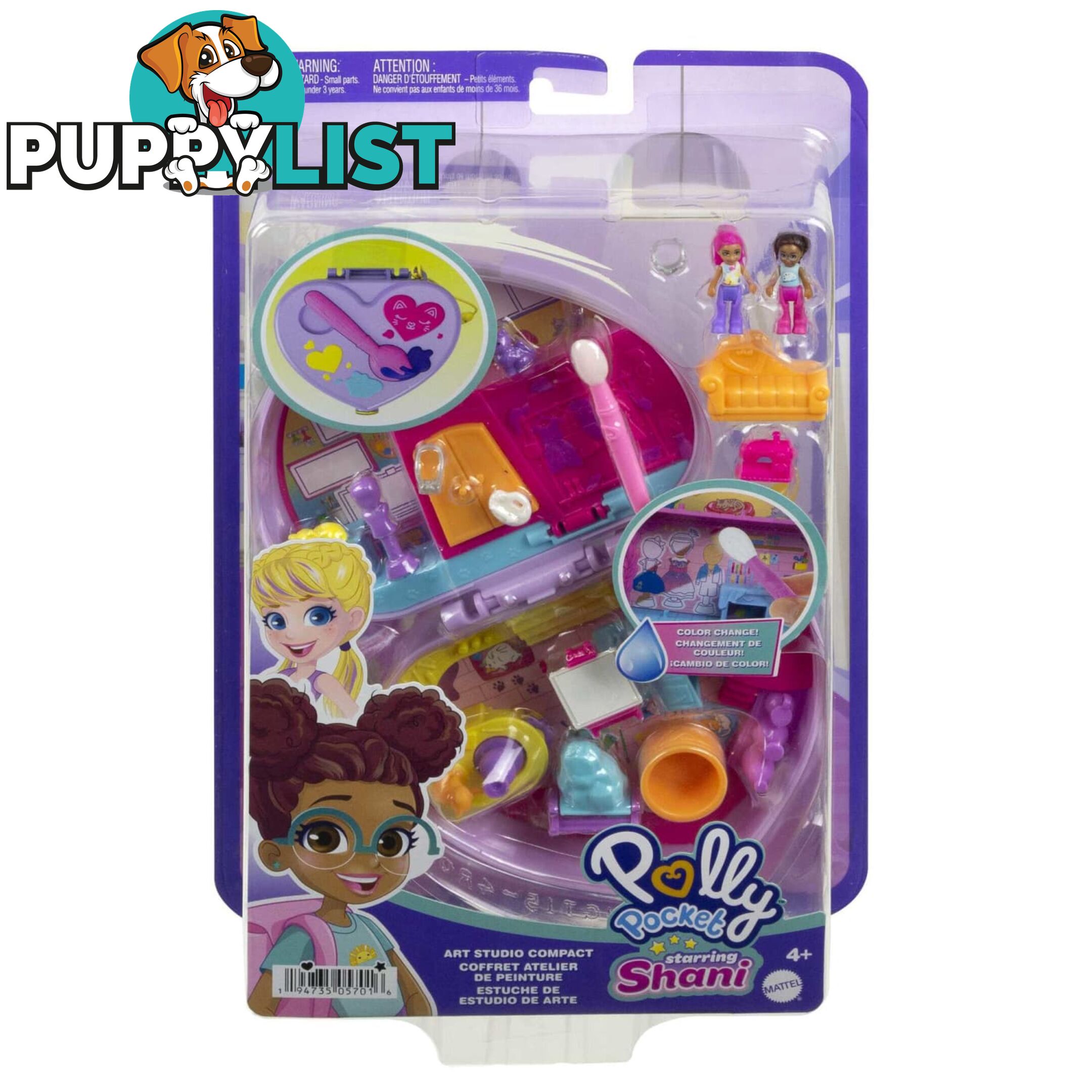 Polly Pocket - Art Studio Compact Starring Shaniâ„¢ Mattel - Mahgt15 - 194735057016