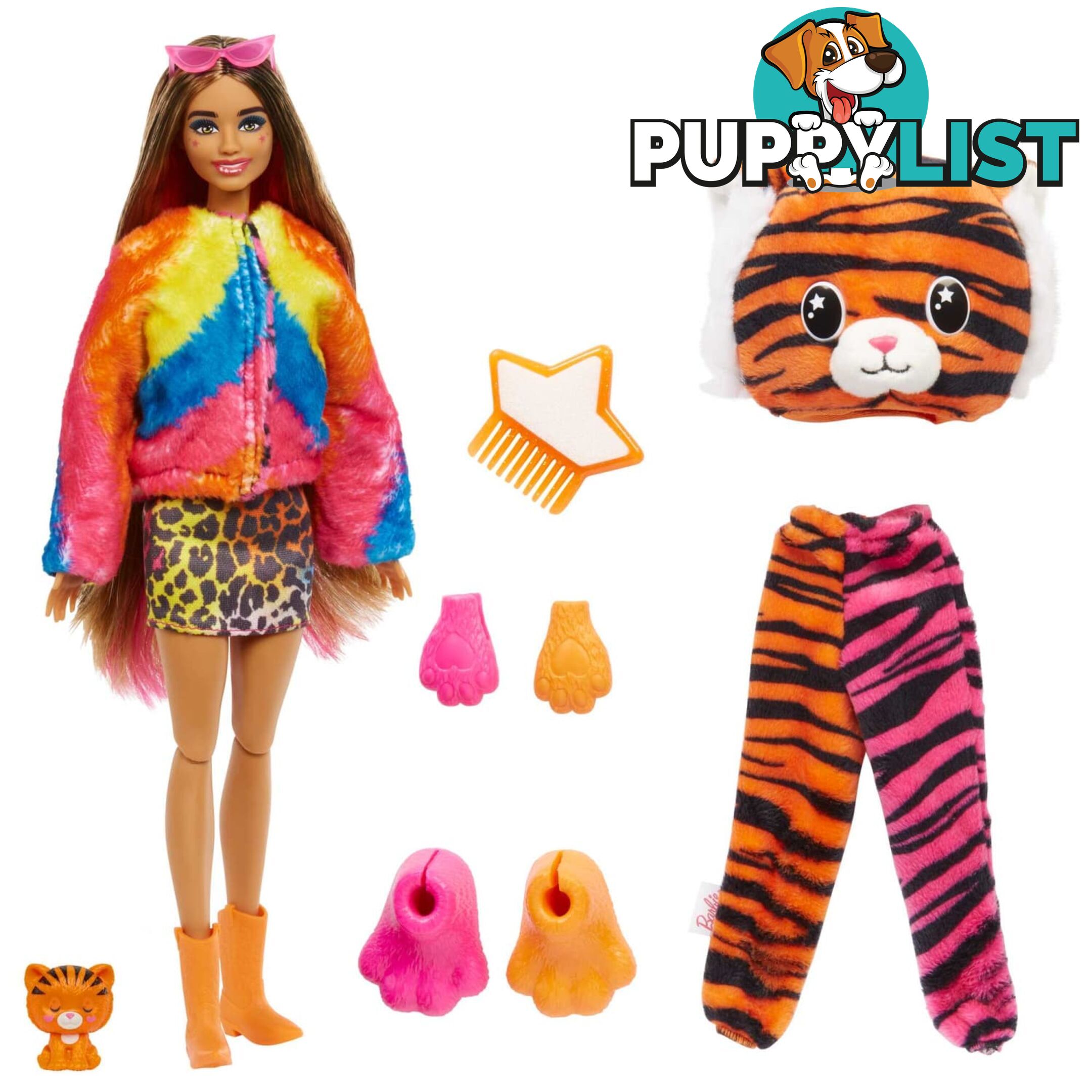 Barbie Cutie Reveal Chelsea Doll And Accessories Jungle Series Tiger-themed Small Doll Set - Mahkp99 - 194735106561