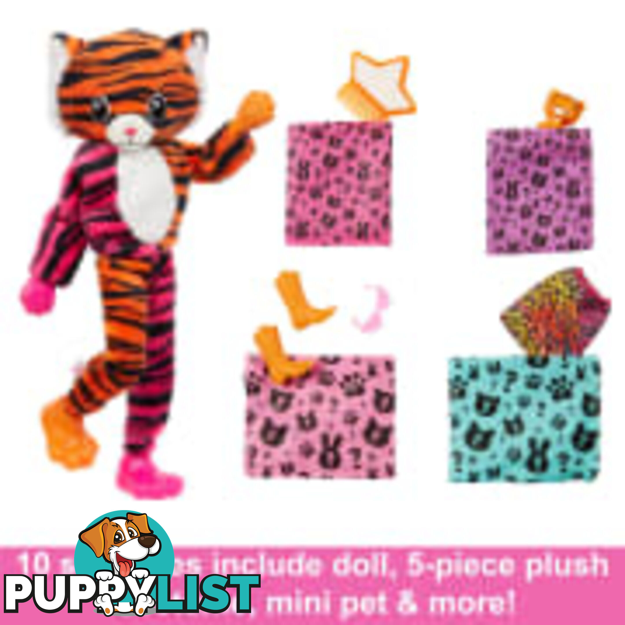 Barbie Cutie Reveal Chelsea Doll And Accessories Jungle Series Tiger-themed Small Doll Set - Mahkp99 - 194735106561