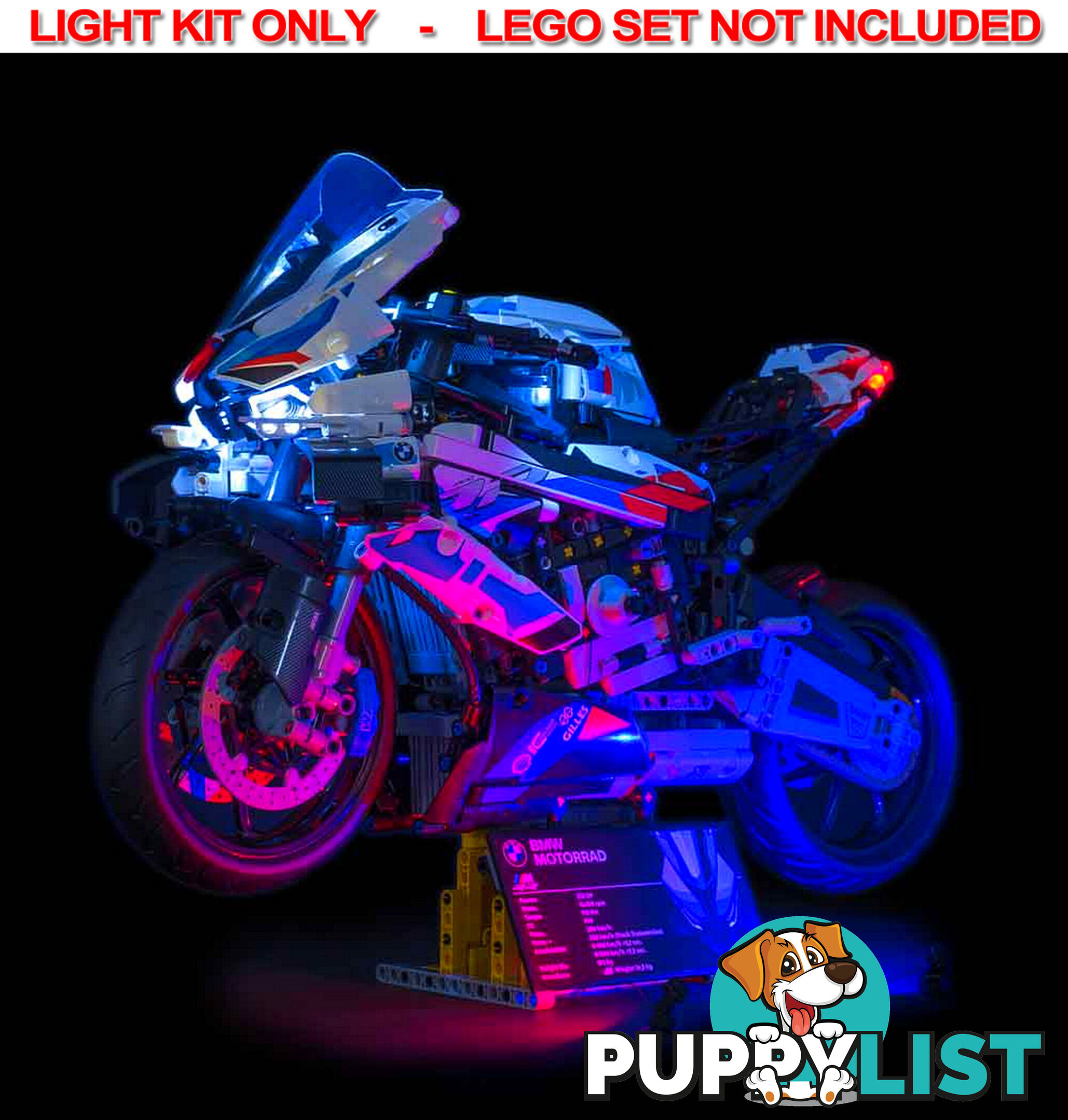 LIGHT KIT for LEGO BMW M 1000 RR 42130 - Light My Bricks - 744109767821