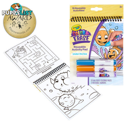 Crayola - Under The Sea Color & Erase Activity Pad With Markers - Bs811489 - 071662114893