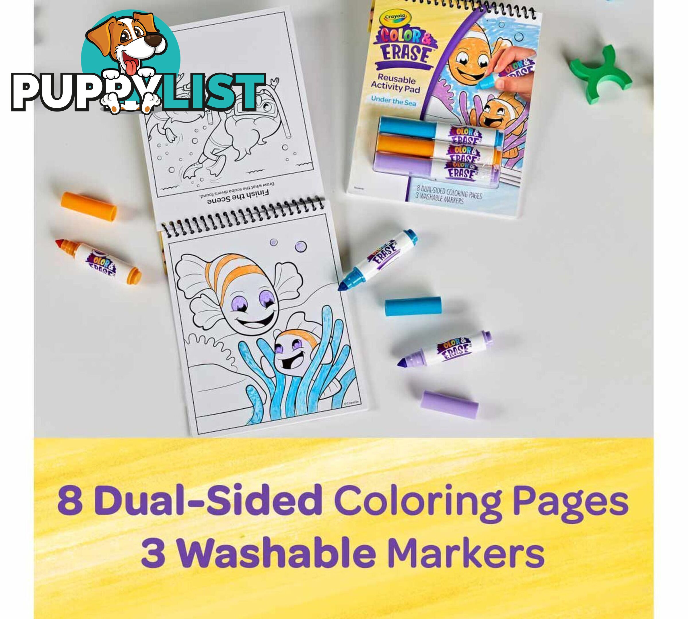 Crayola - Under The Sea Color & Erase Activity Pad With Markers - Bs811489 - 071662114893