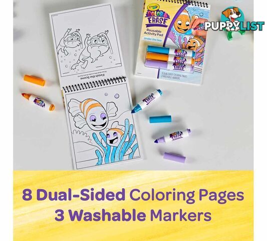 Crayola - Under The Sea Color & Erase Activity Pad With Markers - Bs811489 - 071662114893