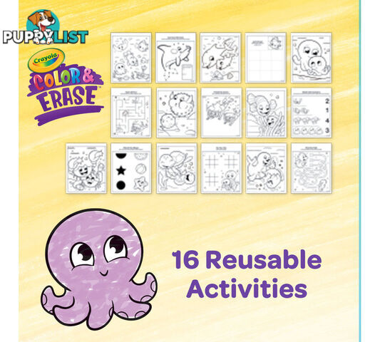 Crayola - Under The Sea Color & Erase Activity Pad With Markers - Bs811489 - 071662114893