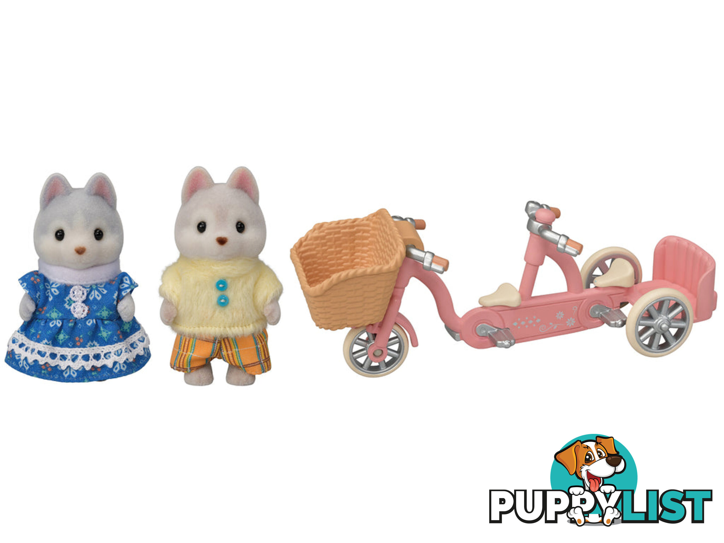 Sylvanian Families - Tandem Cycling Set Husky Sister & Brother - Mdsf5637 - 5054131056370