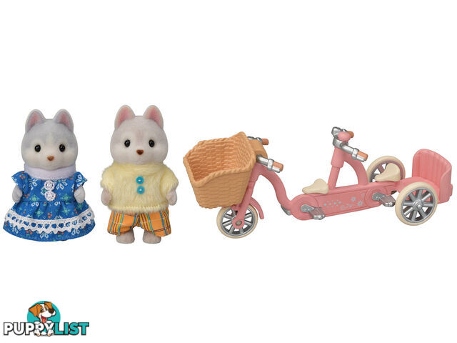 Sylvanian Families - Tandem Cycling Set Husky Sister & Brother - Mdsf5637 - 5054131056370