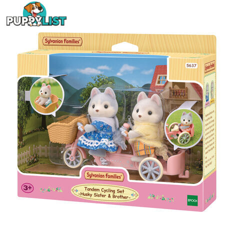 Sylvanian Families - Tandem Cycling Set Husky Sister & Brother - Mdsf5637 - 5054131056370