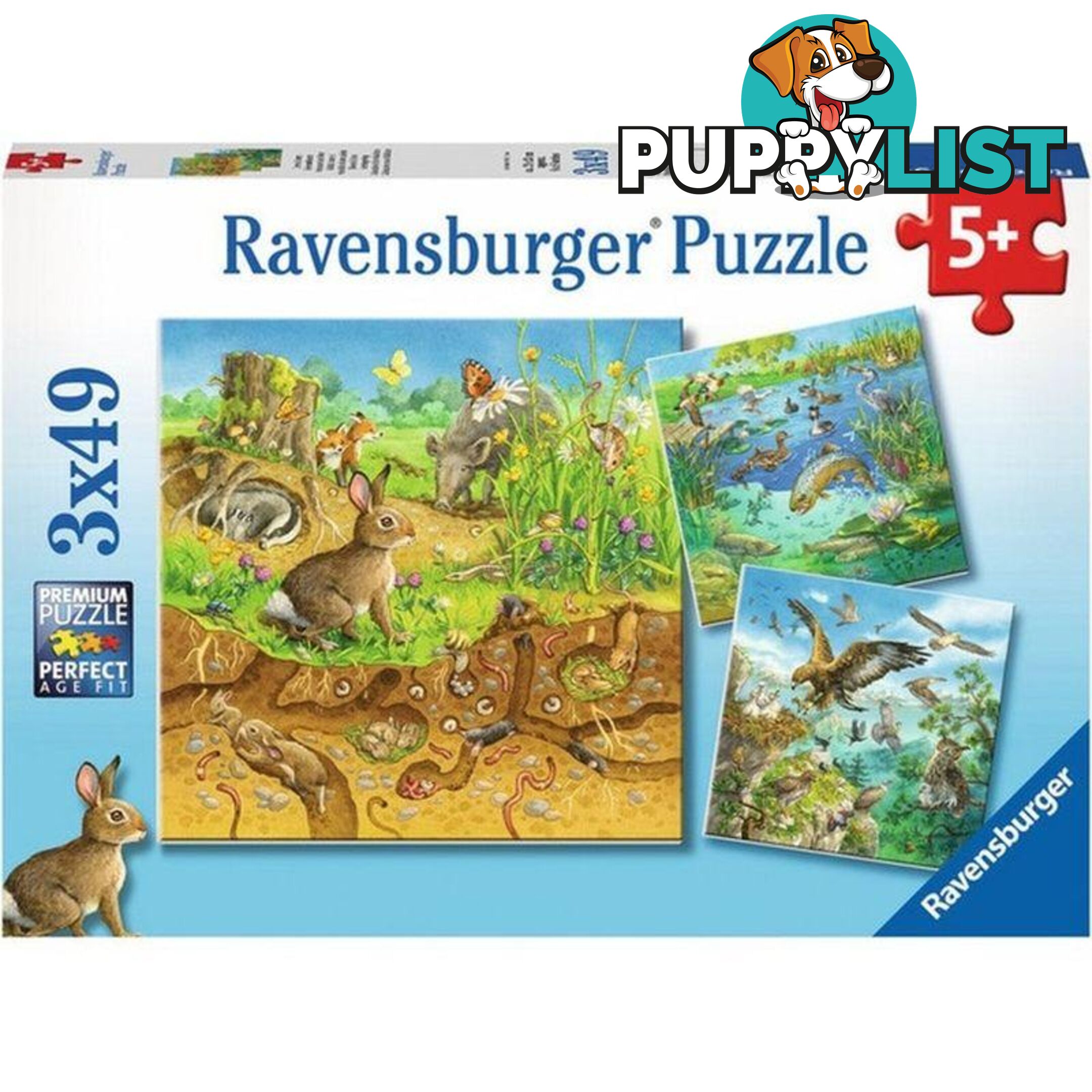 Ravensburger - Animals In Their Habitats 3x49 Piece Jigsaw Puzzle Rb08050 - 4005556080502