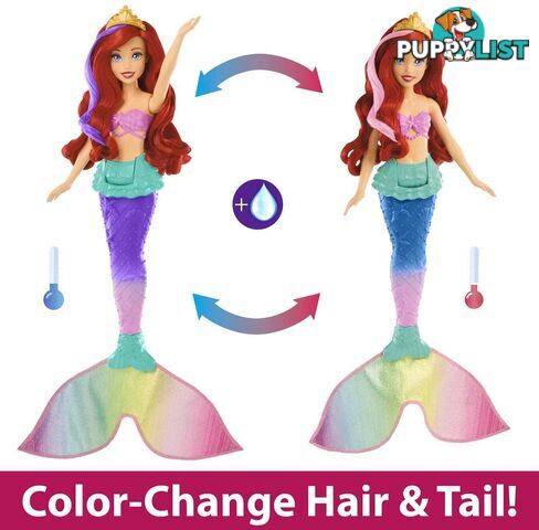 Disney Princess - Ariel Swimming Mermaid Doll - Mattel - Mahpd43 - 194735156306