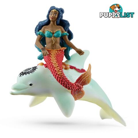 Schleich - Isabelle On Dolphin Mermaid Figurine - Mdsc70719 - 4059433451343