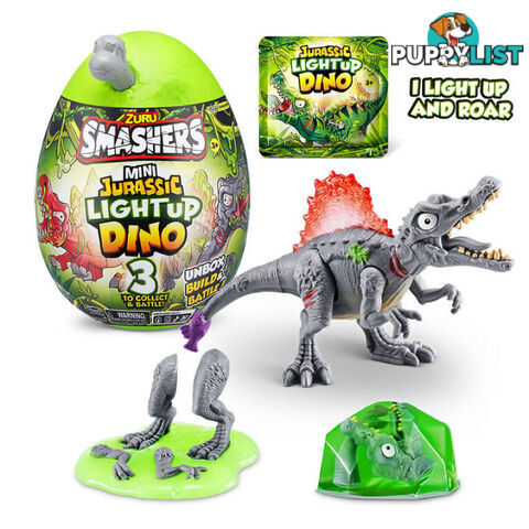 Zuru - Smashers Mini Jurassic Light Up Dino Egg Surprise - Assorted Styles (chosen At Random) - Azazt74107sq1 - 193052051363