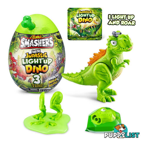 Zuru - Smashers Mini Jurassic Light Up Dino Egg Surprise - Assorted Styles (chosen At Random) - Azazt74107sq1 - 193052051363