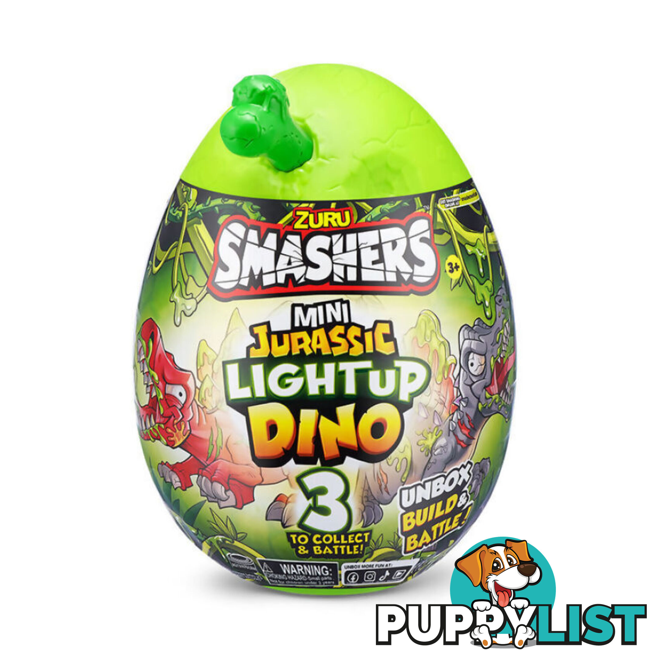 Zuru - Smashers Mini Jurassic Light Up Dino Egg Surprise - Assorted Styles (chosen At Random) - Azazt74107sq1 - 193052051363