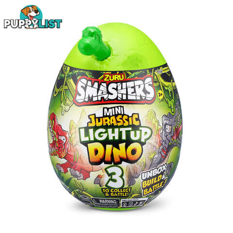 Zuru - Smashers Mini Jurassic Light Up Dino Egg Surprise - Assorted Styles (chosen At Random) - Azazt74107sq1 - 193052051363