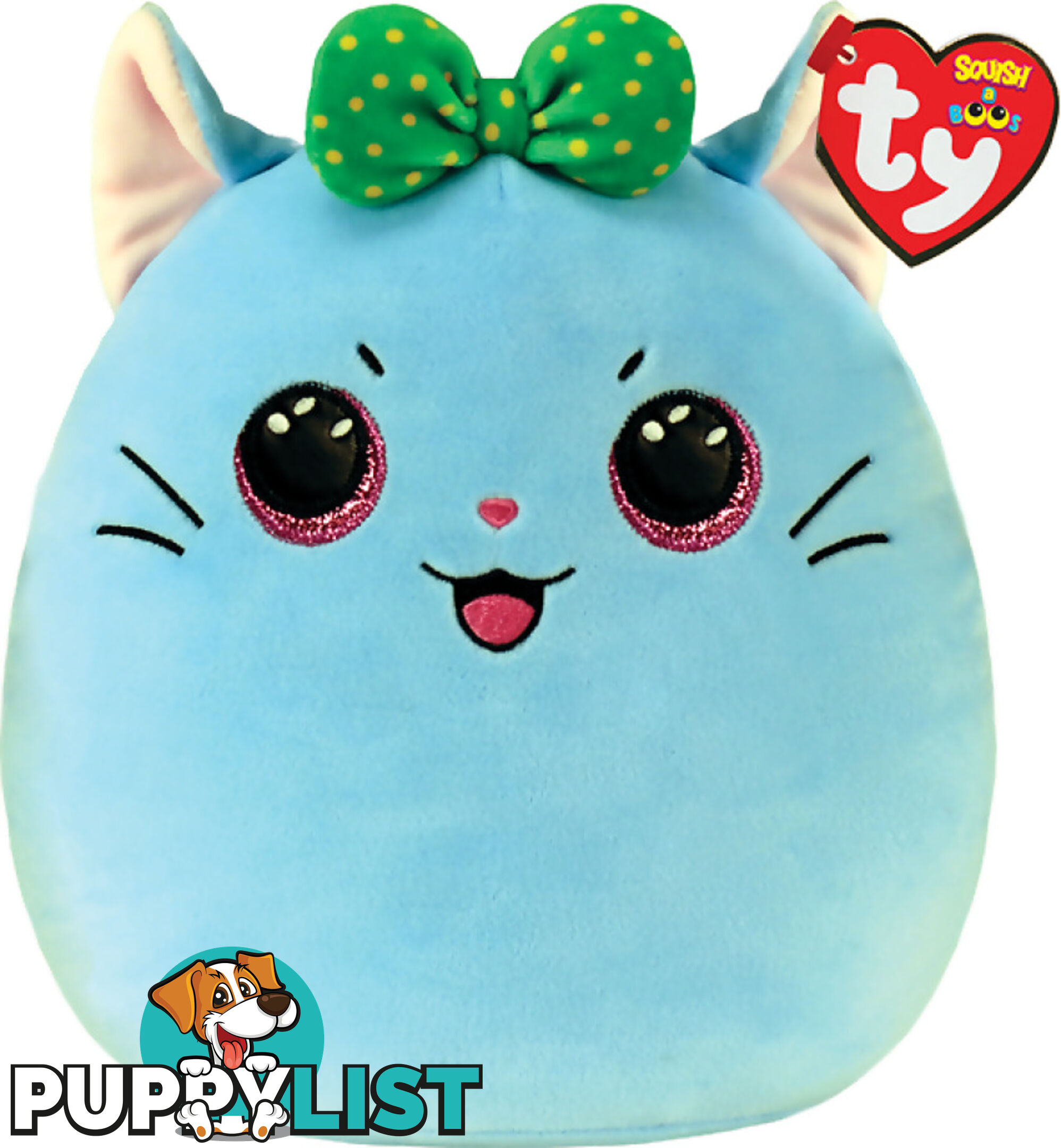 Ty Squish-a-boos - Kirra Blue Cat - Large 14 Inches - Squishy Beanies - Bg39335 - 008421393350