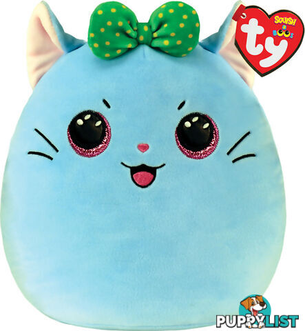 Ty Squish-a-boos - Kirra Blue Cat - Large 14 Inches - Squishy Beanies - Bg39335 - 008421393350