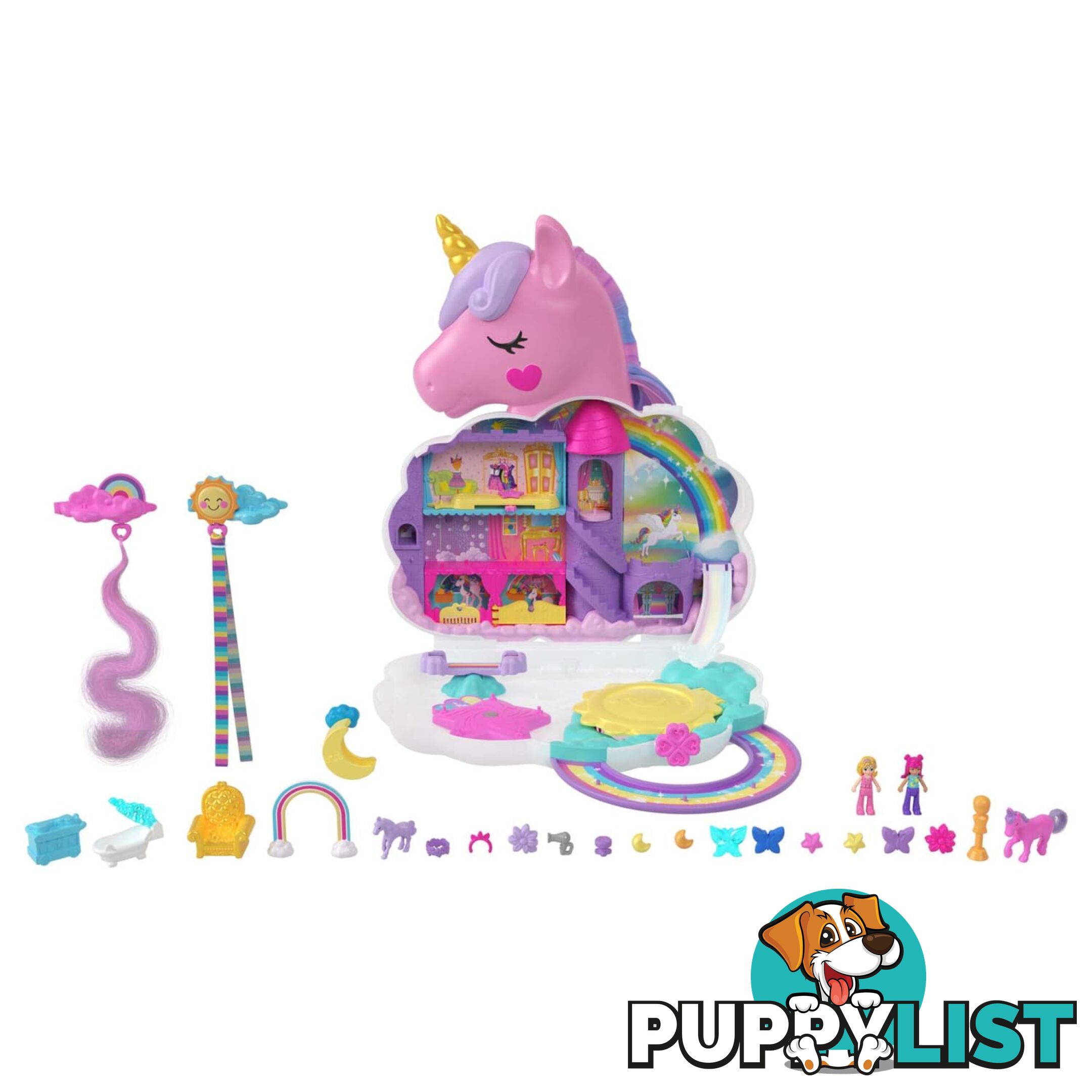 Polly Pocket - Rainbow Unicorn Playset Mattel - Mahkv51 - 194735109302