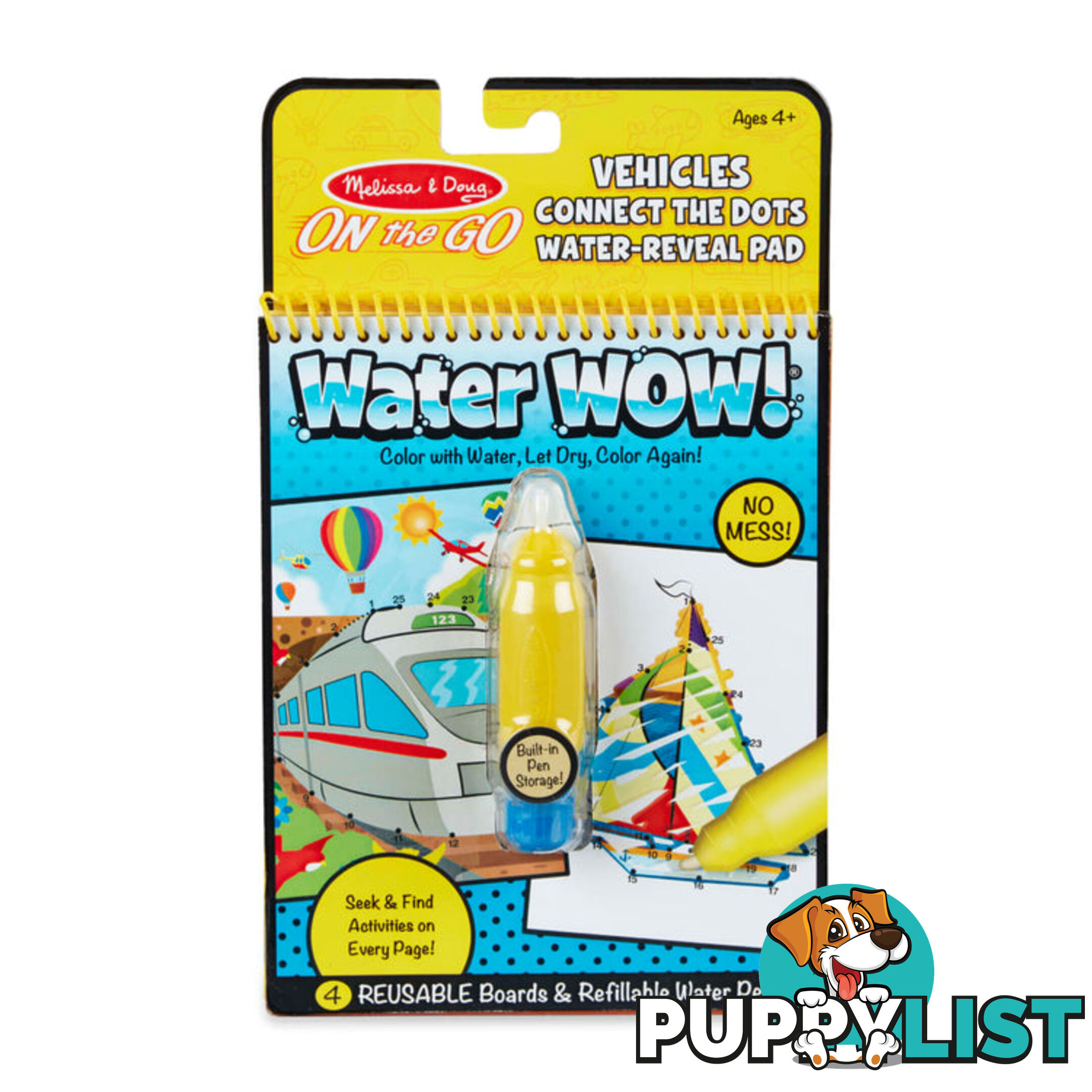 Melissa & Doug - Water Wow! Connect The Dots Vehicles - On The Go Travel Activity - Mdmnd31951 - 000772319515