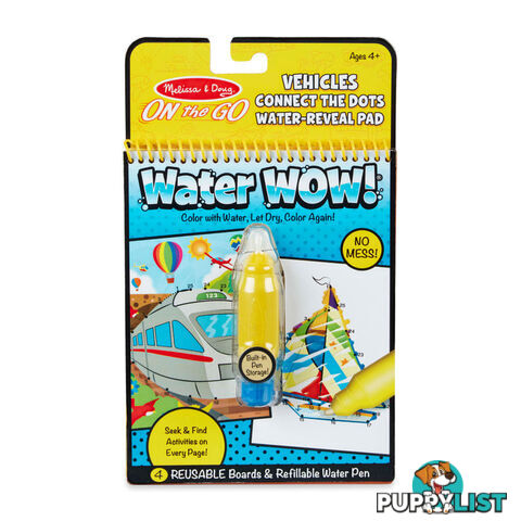 Melissa & Doug - Water Wow! Connect The Dots Vehicles - On The Go Travel Activity - Mdmnd31951 - 000772319515