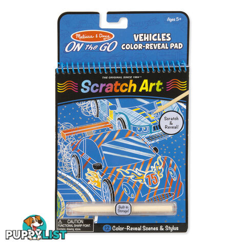 Melissa & Doug - On The Go Scratch Art Color Reveal Pad - Vehicles Mdmnd9141 - 0000772091411