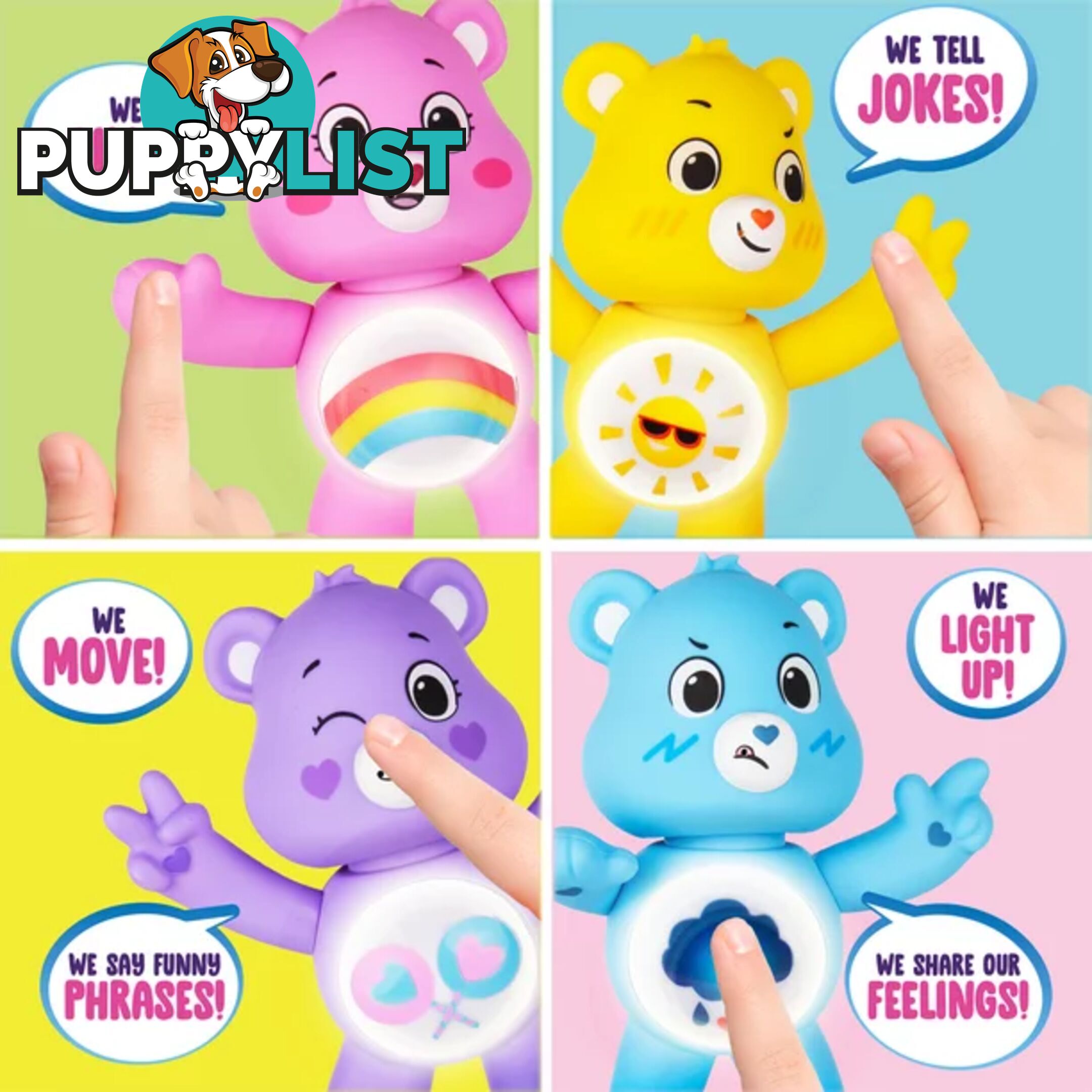 Care Bears - 5 Inch Interactive Figure - Share Bear - 50+ Reactions & Surprises! - Ages 4+ - Pr57781 - 885561220520