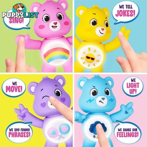 Care Bears - 5 Inch Interactive Figure - Share Bear - 50+ Reactions & Surprises! - Ages 4+ - Pr57781 - 885561220520