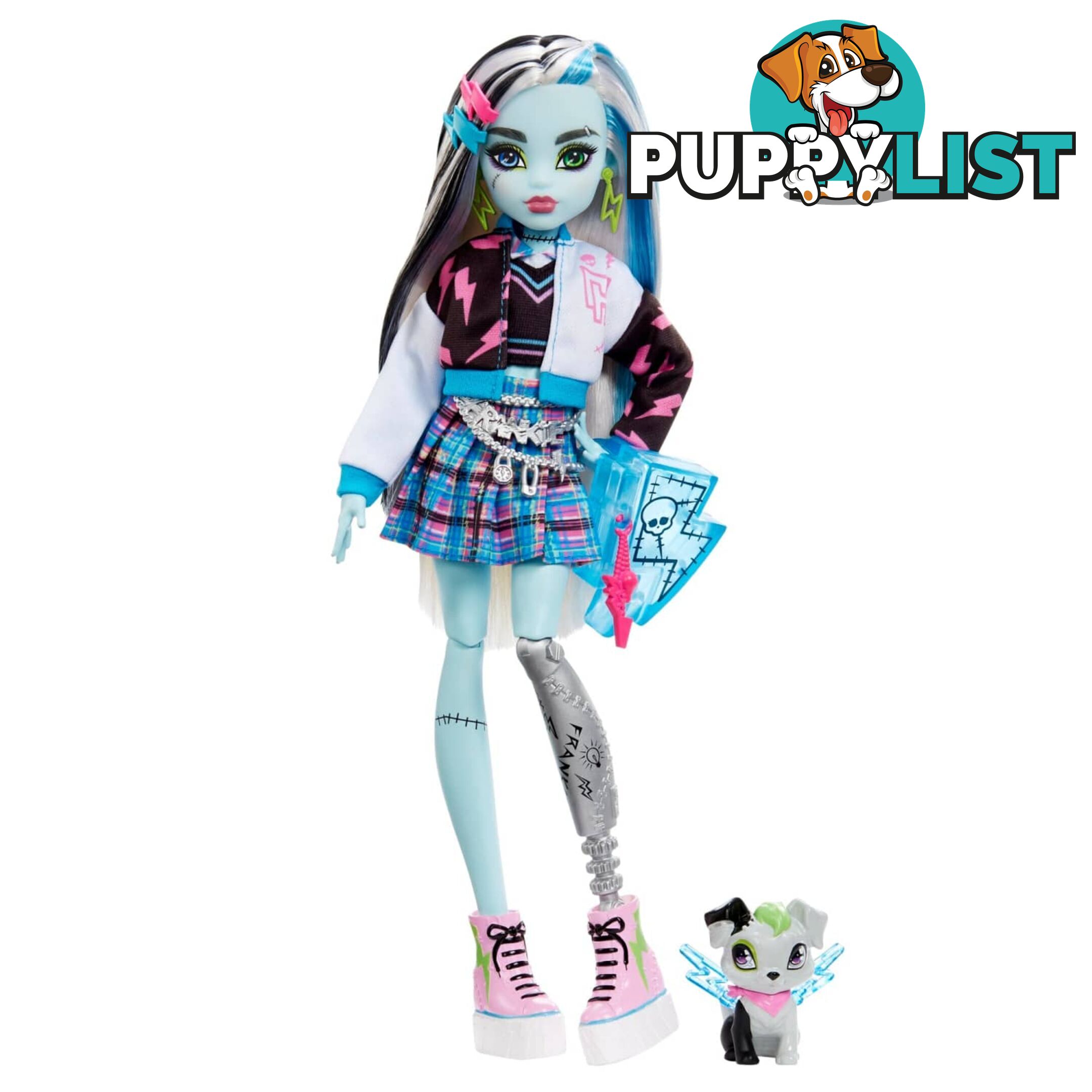 Monster High - Frankie Stein Doll With Pet And Accessories - Mahhk53 - 194735069781