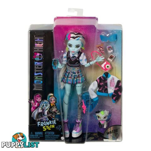 Monster High - Frankie Stein Doll With Pet And Accessories - Mahhk53 - 194735069781