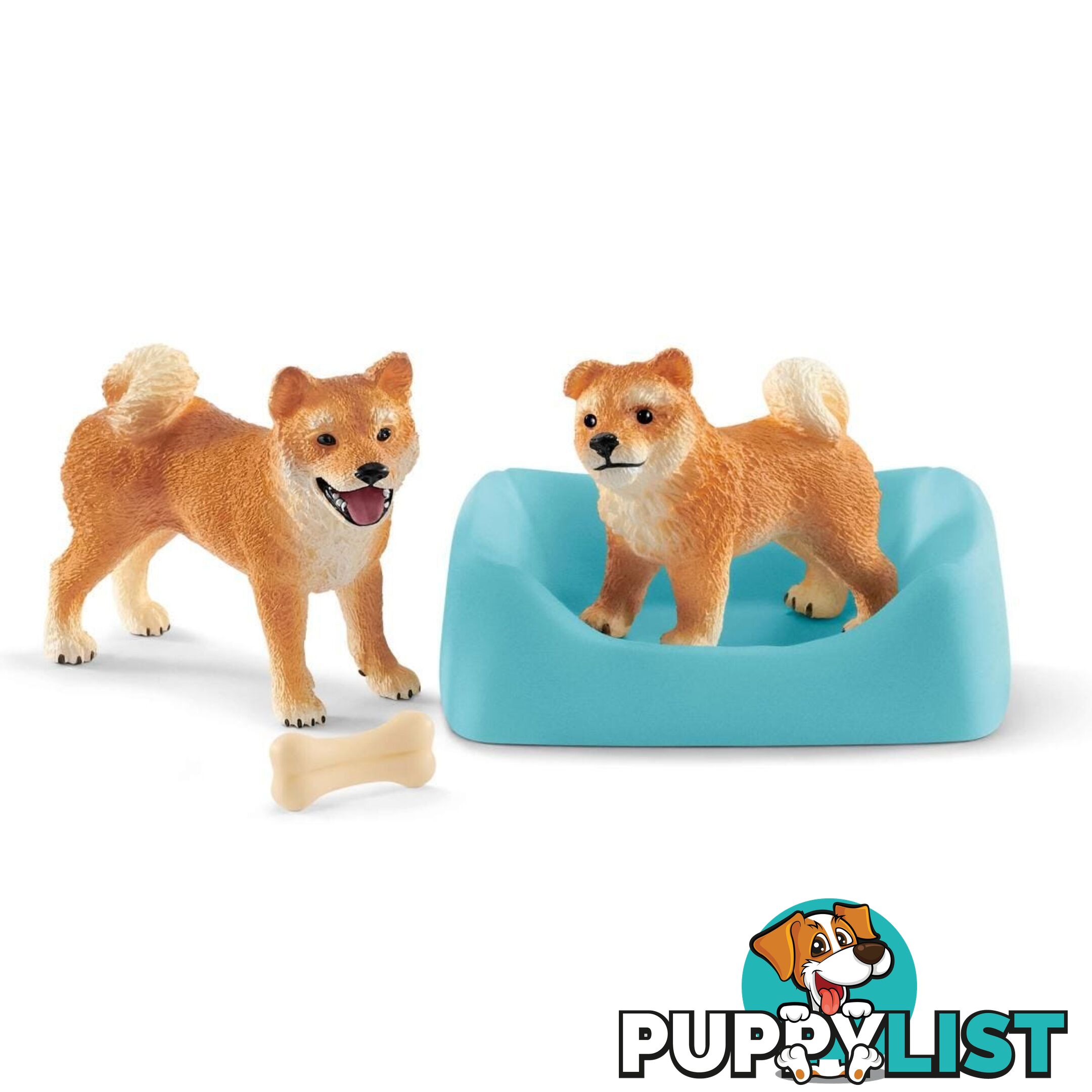 Schleich - Shiba Inu Mother And Puppy  Farm World Animal Figurine Sc42479 - 4055744029851