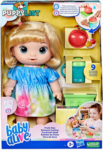 Baby Alive - Fruity Sips Apple Baby Doll Blonde Hair - Hasbro Hbf73565xoo - 5010996100467