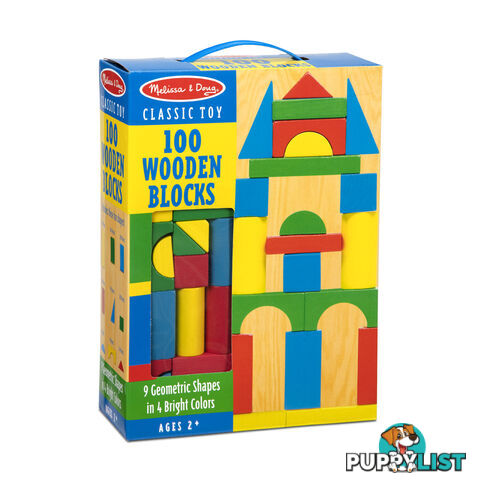 Melissa & Doug - 100 Piece Wood Blocks Set Mdmnd481 - 0000772004817