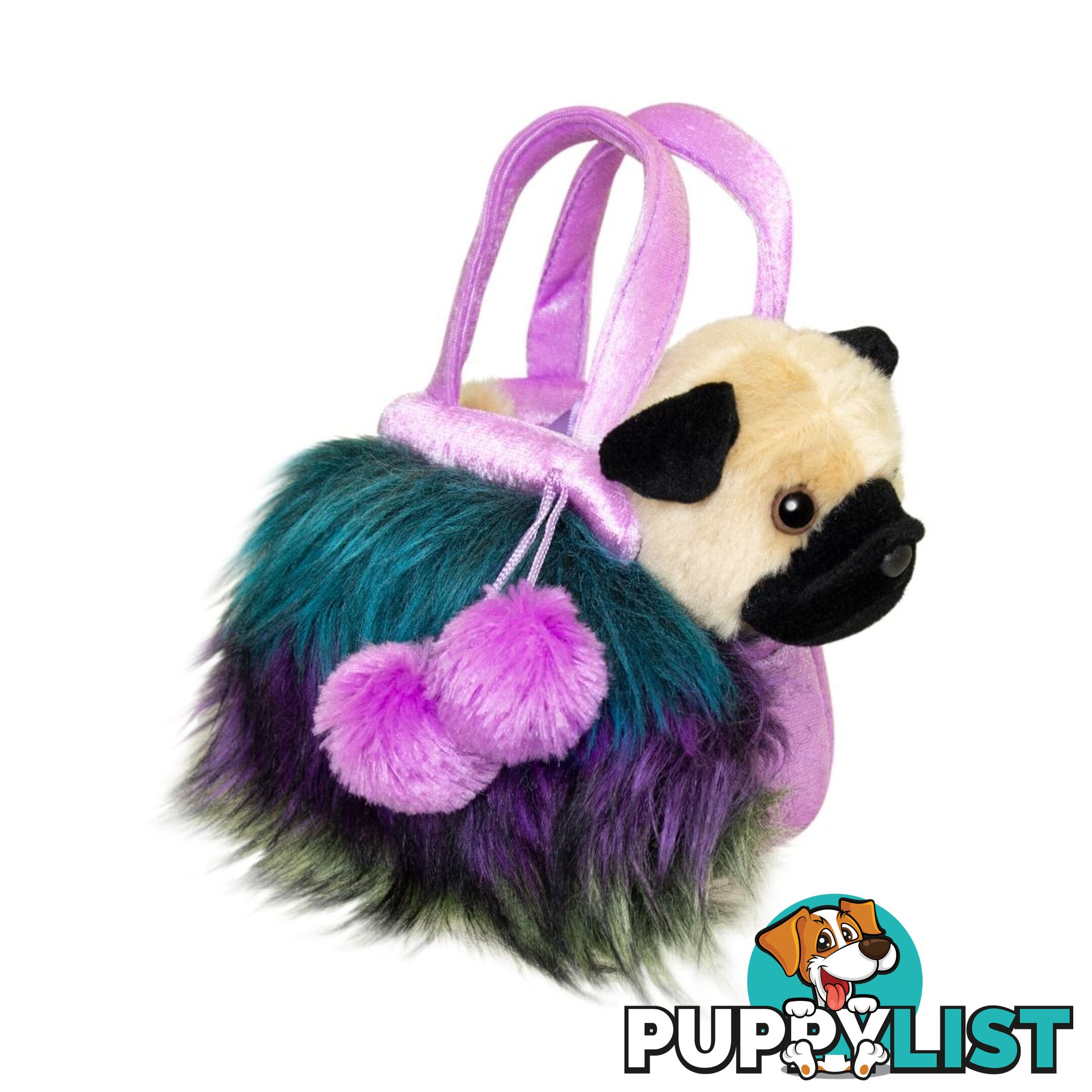 Cotton Candy -  Fancy Pals Pug In Multicoloured Furry Bag- Ccfp323 - 9353468014777