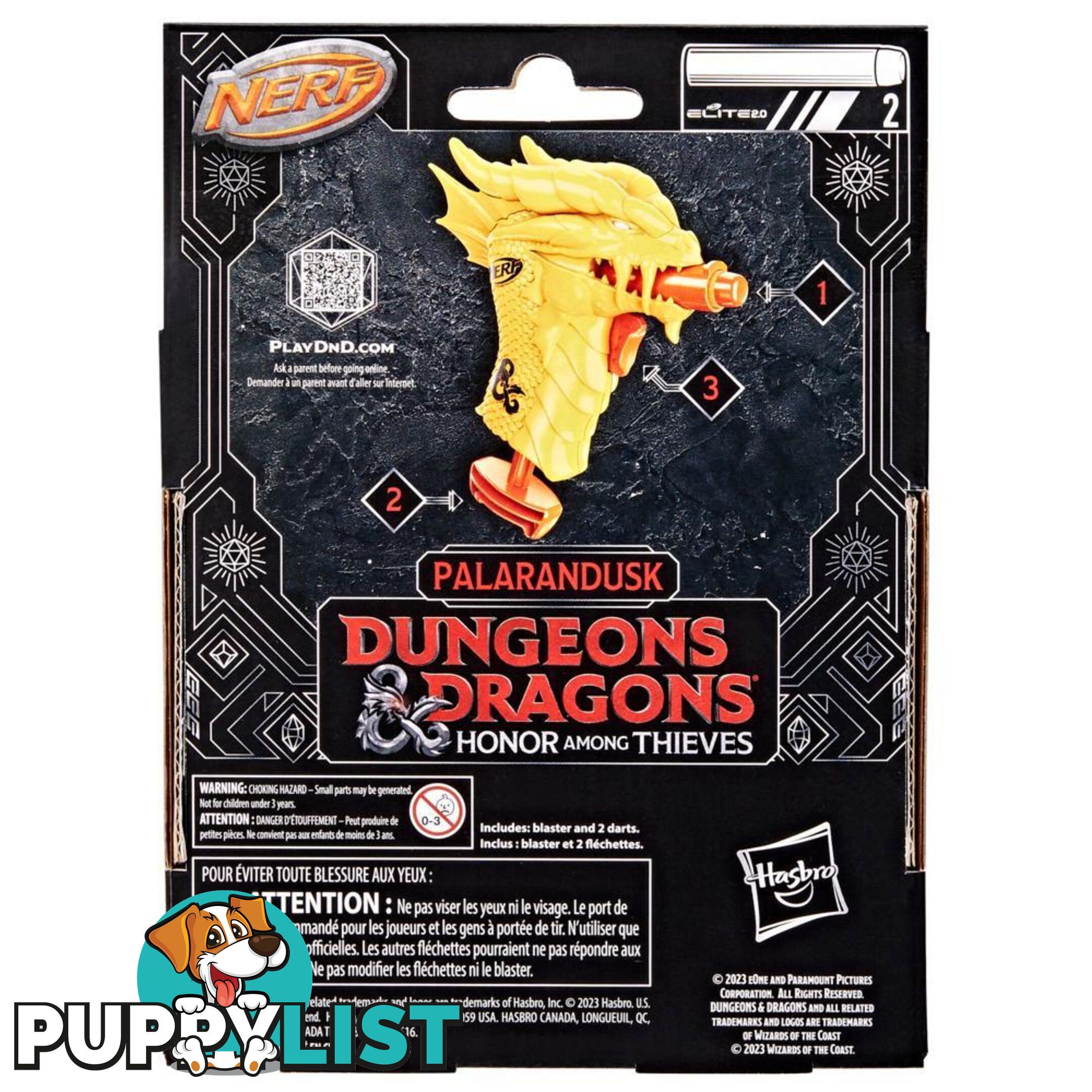 Nerf Microshots Dungeons & Dragons Palarandusk Blaster And 2 Nerf Elite 2.0 Darts - Hbf6273cu01 - 195166217765