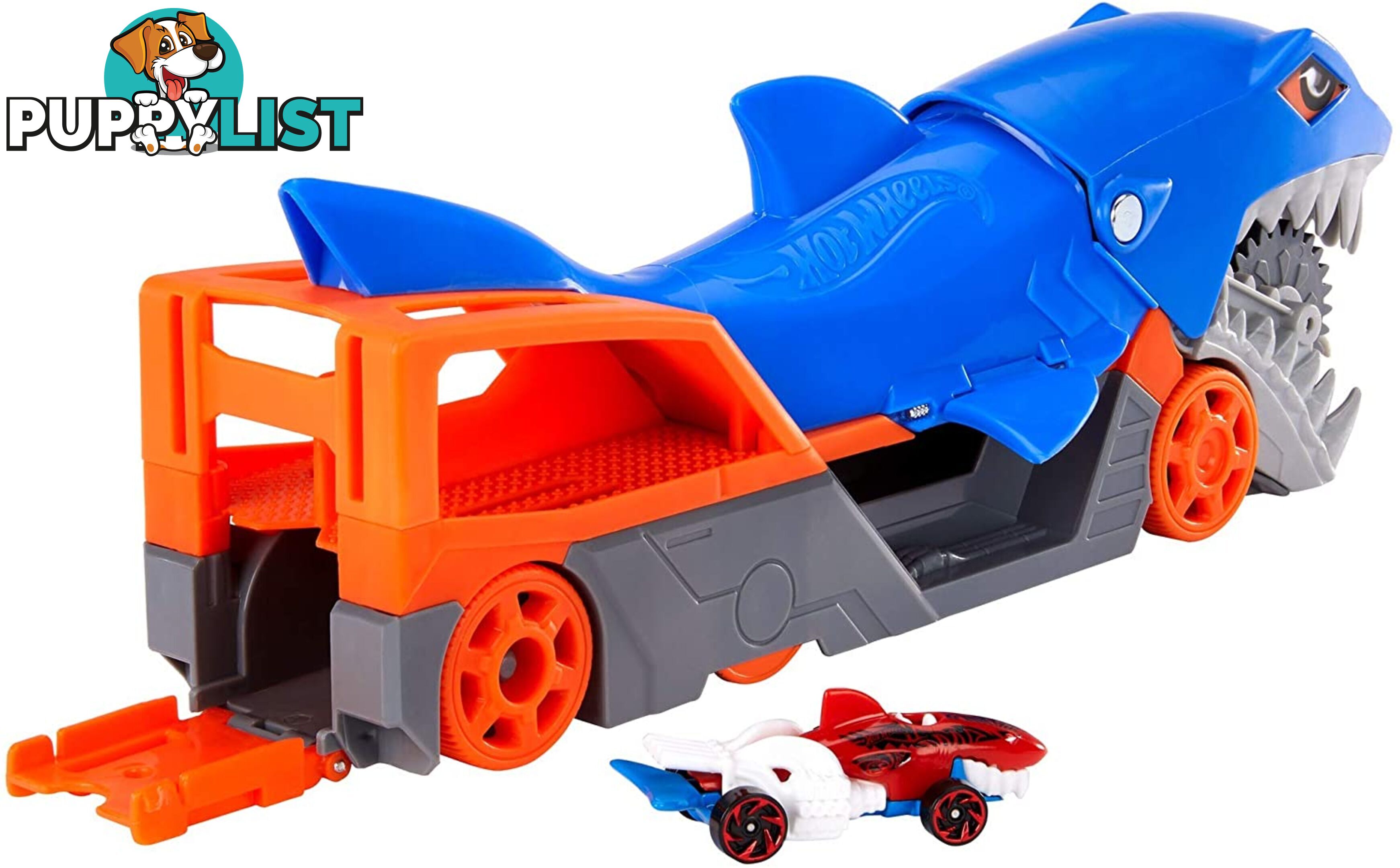 Hot Wheels® - Shark Chomp Transporter Playset With One 1:64 Scale Car Mattel Magvg36 - 887961925197