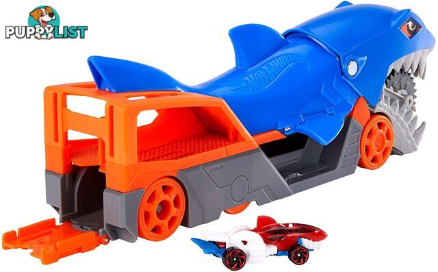 Hot Wheels® - Shark Chomp Transporter Playset With One 1:64 Scale Car Mattel Magvg36 - 887961925197