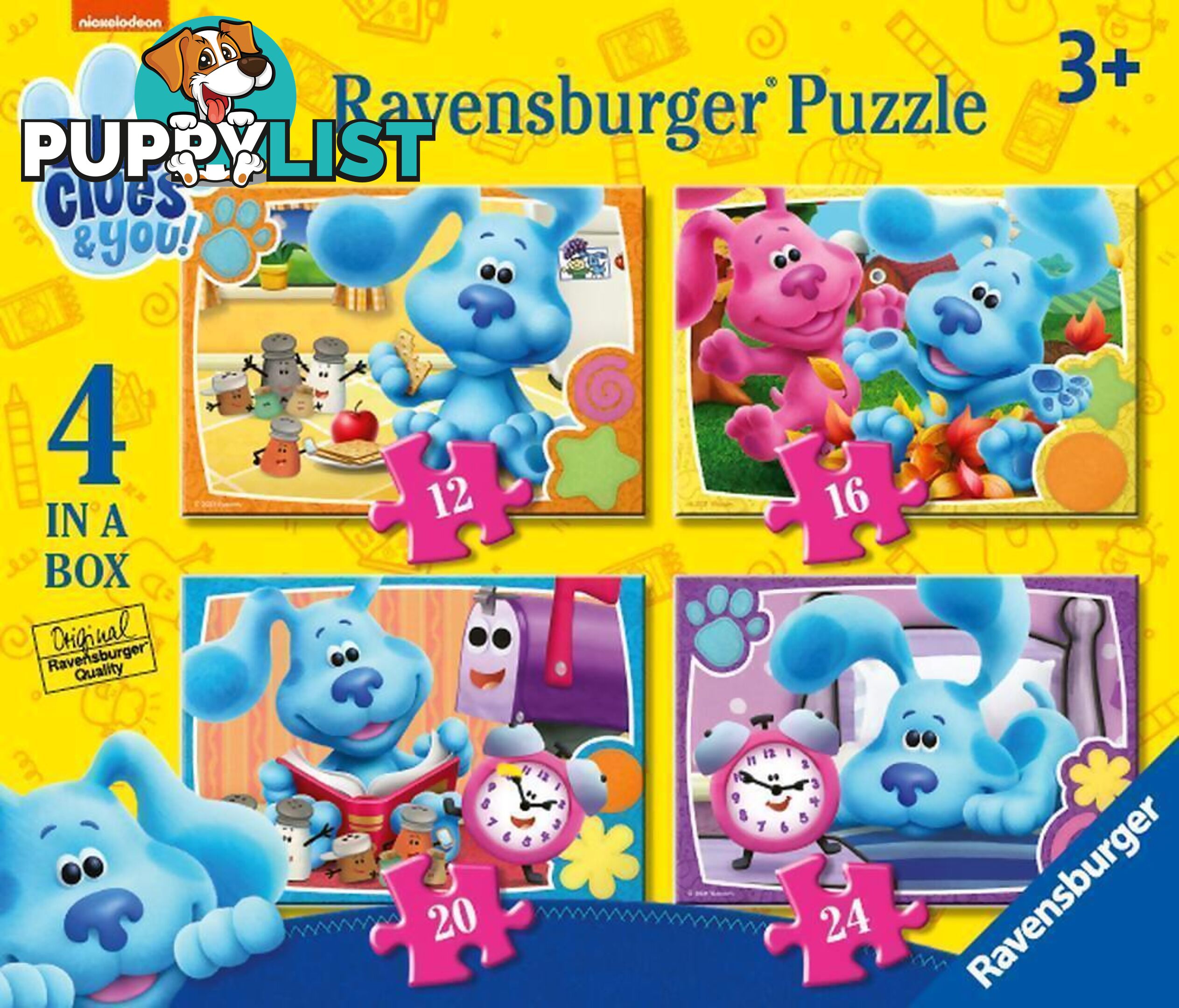 Ravensburger - Blue's Clues & You - 4 In A Box Jigsaw Puzzle 12pc 16pc 20pc 24pc - Mdrb03129 - 4005556031290